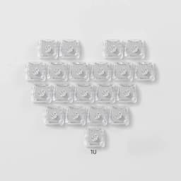 20pcs 1U Keycaps with Unique Cats Head MAO Transparent Keycap Comfort Typing PBT No Engraved Keycap DIY Keyboards For Aula Ajazz