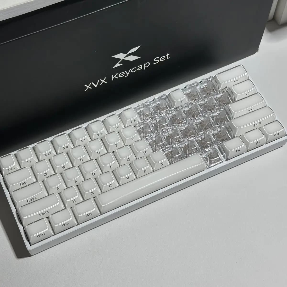 20pcs 1U Keycaps with Unique Cats Head MAO Transparent Keycap Comfort Typing PBT No Engraved Keycap DIY Keyboards For Aula Ajazz