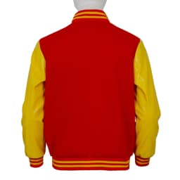 Michael Jackson Cosplay Varsity Jacket Red Yellow Colorblock Baseball Jacket Retro Bomber Coat For Stage Performance Daily Wear