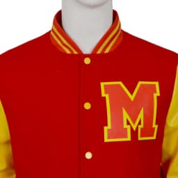 Michael Jackson Cosplay Varsity Jacket Red Yellow Colorblock Baseball Jacket Retro Bomber Coat For Stage Performance Daily Wear