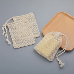 3pcs Natural Cotton Soap Saver Bag Eco-friendly Handmade Lathering Cotton Mesh Soap Pouch For Body Cleansing Skincare
