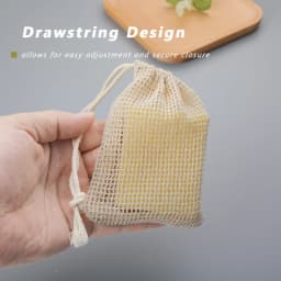 3pcs Natural Cotton Soap Saver Bag Eco-friendly Handmade Lathering Cotton Mesh Soap Pouch For Body Cleansing Skincare