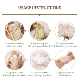 3pcs Natural Cotton Soap Saver Bag Eco-friendly Handmade Lathering Cotton Mesh Soap Pouch For Body Cleansing Skincare