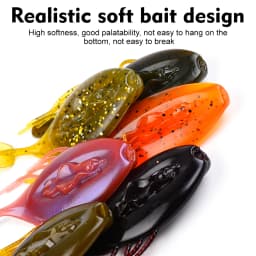Sunlure Tadpole Shaped Tentacle Flat Tail Soft Bait 12/18pcs Artificial Silicone Wobblers Swimbaits 6-color Bass Fishing Lures