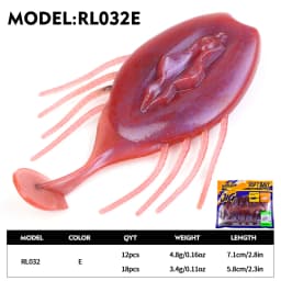 Sunlure Tadpole Shaped Tentacle Flat Tail Soft Bait 12/18pcs Artificial Silicone Wobblers Swimbaits 6-color Bass Fishing Lures