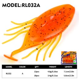 Sunlure Tadpole Shaped Tentacle Flat Tail Soft Bait 12/18pcs Artificial Silicone Wobblers Swimbaits 6-color Bass Fishing Lures