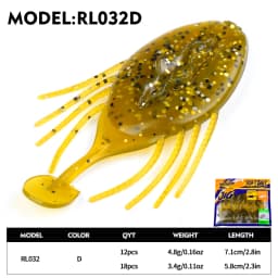 Sunlure Tadpole Shaped Tentacle Flat Tail Soft Bait 12/18pcs Artificial Silicone Wobblers Swimbaits 6-color Bass Fishing Lures