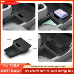 For Tesla New ModelY Standard2025 TPE Under Central Control Storage Box Flip Cover design Tissue Box Storage interior Accessorie