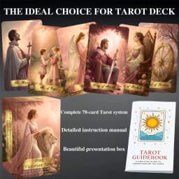 Pink Victorian Tarot Cards Set, 78 Pieces, 13x8 Cm, Romantic & Elegant Design, Includes Paper Instructions, Perfect for Beginner