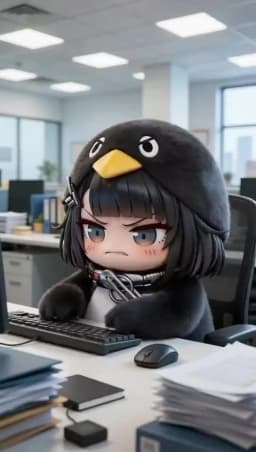Gugugaga - Little Penguin Administrator PVC Figure Birthday Gift Model Ornament Model Anime Collection Desk Display Exhibit Gift