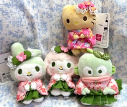 Cartoon matcha My Sweet Piano Melody Hangyodon plush toy keychain kawaii Black Kimono Hello Kitty Soft Plushie Doll bag charm