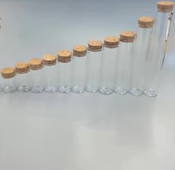 15ml/25ml/30ml/35ml/40ml/45ml/50ml/55ml/60ml/80ml/100ml Small Glass Test Tube with Cork Stopper Dragees Jars Bottles 24 pieces