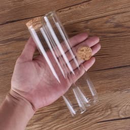 15ml/25ml/30ml/35ml/40ml/45ml/50ml/55ml/60ml/80ml/100ml Small Glass Test Tube with Cork Stopper Dragees Jars Bottles 24 pieces