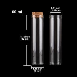 15ml/25ml/30ml/35ml/40ml/45ml/50ml/55ml/60ml/80ml/100ml Small Glass Test Tube with Cork Stopper Dragees Jars Bottles 24 pieces