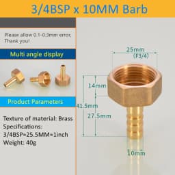 Pagoda connector 6 8 10 12 14 16 19mm hose barb connector hose tail thread 3/4 BSP thread PC Male brass water pipe fittings