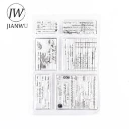 JIANWU Minimalist Black White Transparent Stamp Creative Retro Scrapbooking Journal Decoration Silicone Seal Stationery Supplies