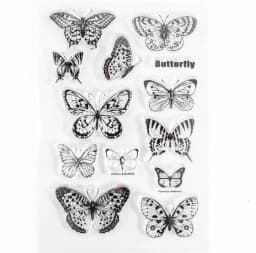 JIANWU Minimalist Black White Transparent Stamp Creative Retro Scrapbooking Journal Decoration Silicone Seal Stationery Supplies