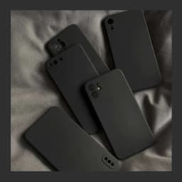 Black Liquid Silicone Phone Case for IPhone 13 12 11 14 15 Pro XS Max XR X 8 7 6S 6 Plus SE 2020 Soft Back Cover