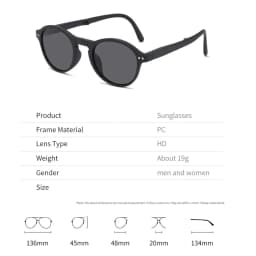 VIVIBEE Women Square Folding Sunglasses 2026 Trending Product Black UV400 Spring Hinge Eyewear Men Retro Mirror Red Sun Glasses