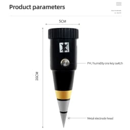 2 in 1 / 4 in 1 Soil Moisture PH Meter Acidity Humidity Tester Metal Sensor Probe 3~8 PH Hygrometer for Planting Garden Garden T