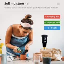 2 in 1 / 4 in 1 Soil Moisture PH Meter Acidity Humidity Tester Metal Sensor Probe 3~8 PH Hygrometer for Planting Garden Garden T