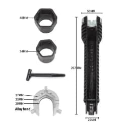 Plumber Tools 8 in 1 Multifunctional English Key Sink Faucet Key Wrench Set Kitchen Anti-slip Repair Pipe Multi Key Hand Tools