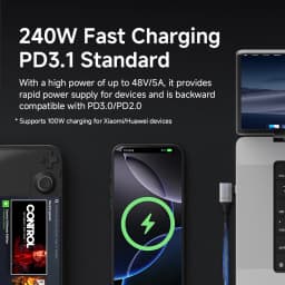 Hagibis USB C to USB C Right Angle Cable 240W 90 Degree Type C Car Fast Charging Cable 80Gbps for Thunderbolt 5 iPhone Macbook