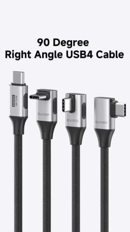 Hagibis USB C to USB C Right Angle Cable 240W 90 Degree Type C Car Fast Charging Cable 80Gbps for Thunderbolt 5 iPhone Macbook