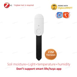 Zigbee Soil Moisture Sensor Temperature Humidity Light Fertility Tester Meter Optional 2MQTT& Tuya Smart Life Version For Garden
