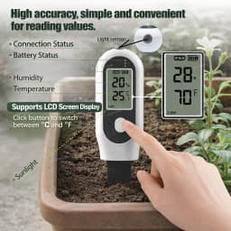 Zigbee Soil Moisture Sensor Temperature Humidity Light Fertility Tester Meter Optional 2MQTT& Tuya Smart Life Version For Garden
