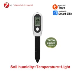 Zigbee Soil Moisture Sensor Temperature Humidity Light Fertility Tester Meter Optional 2MQTT& Tuya Smart Life Version For Garden