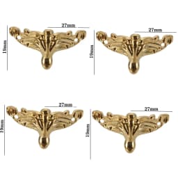 4PCS/set Antique Corner Protector Bronze Jewelry Chest Box Wooden Case Decorative Feet Leg Metal Corner Bracket Hardware