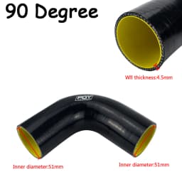 51mm / 63mm / 76mm / 51mm to 63mm / 63mm to 76mm 90 Degree 45 Degree Elbow Reduce Silicone Hose Pipe Black Blue