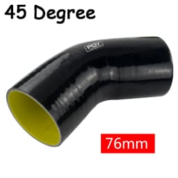 51mm / 63mm / 76mm / 51mm to 63mm / 63mm to 76mm 90 Degree 45 Degree Elbow Reduce Silicone Hose Pipe Black Blue