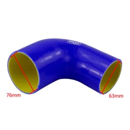 51mm / 63mm / 76mm / 51mm to 63mm / 63mm to 76mm 90 Degree 45 Degree Elbow Reduce Silicone Hose Pipe Black Blue