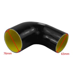 51mm / 63mm / 76mm / 51mm to 63mm / 63mm to 76mm 90 Degree 45 Degree Elbow Reduce Silicone Hose Pipe Black Blue