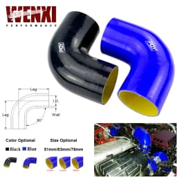 51mm / 63mm / 76mm / 51mm to 63mm / 63mm to 76mm 90 Degree 45 Degree Elbow Reduce Silicone Hose Pipe Black Blue