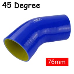 51mm / 63mm / 76mm / 51mm to 63mm / 63mm to 76mm 90 Degree 45 Degree Elbow Reduce Silicone Hose Pipe Black Blue