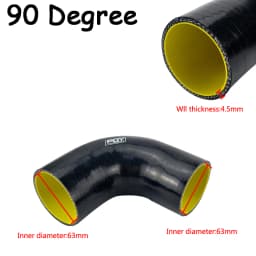 51mm / 63mm / 76mm / 51mm to 63mm / 63mm to 76mm 90 Degree 45 Degree Elbow Reduce Silicone Hose Pipe Black Blue