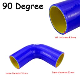 51mm / 63mm / 76mm / 51mm to 63mm / 63mm to 76mm 90 Degree 45 Degree Elbow Reduce Silicone Hose Pipe Black Blue