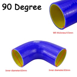 51mm / 63mm / 76mm / 51mm to 63mm / 63mm to 76mm 90 Degree 45 Degree Elbow Reduce Silicone Hose Pipe Black Blue
