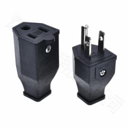 Black Copper American 3 Pins Power Plug Elcectrical AC 125V 15A US Power Cord Detachable Industrial Plug Socket