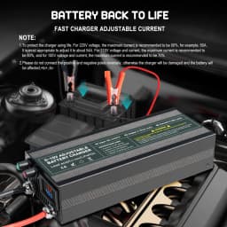 60A100A CC CV Adjustable Battery Charger Power Supply, 0-15V Smart Fast Charger for Li-ion & 14.6V LiFePO4 Battery, 100-240V AC