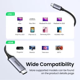 UGREEN USB Type C to HDMI Adapter 4K for TV USB C Cable for PC Macbook Pro iPad Pro Samsung Galaxy Pixelbook Xiaomi USB C HDMI