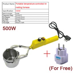 300W/400W/500W Portable Solder Pot Tin Melting Furnace Handheld Adjustable Temperature Control Desoldering Bath Tool