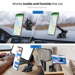 Magnetic Car Phone Mount Universal Suction Cup Car Phone Holder Magnet Mobile Phone Support Stand for iPhone 15 16 17 Samsung