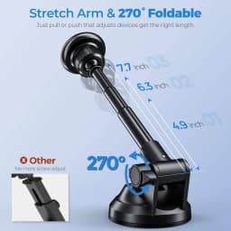 Magnetic Car Phone Mount Universal Suction Cup Car Phone Holder Magnet Mobile Phone Support Stand for iPhone 15 16 17 Samsung