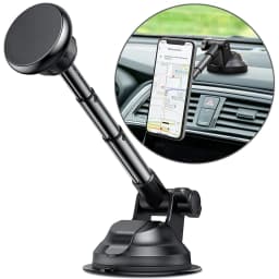 Magnetic Car Phone Mount Universal Suction Cup Car Phone Holder Magnet Mobile Phone Support Stand for iPhone 15 16 17 Samsung