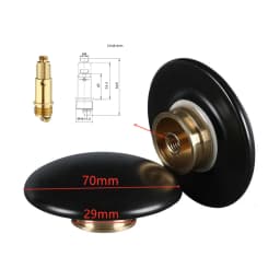 1pc Ceramic+Brass Basin Drain Push Button Waste Bathroom Sink Easy Click Clack Plug Push Button 68mm For Bathroom Hardware