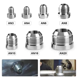 1PCS AN6 AN8 AN10 AN12 AN16 Fitting AN20 Male Billet Stainless Steel Straight Male Weld Fitting Adapter Weld Bung Nitrous